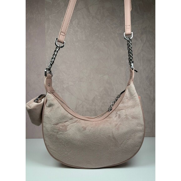 Juicy Couture Delightful Crossbody Dusty Blush  Rhinestone Bow Coin Pouch NWT - Picture 2 of 16